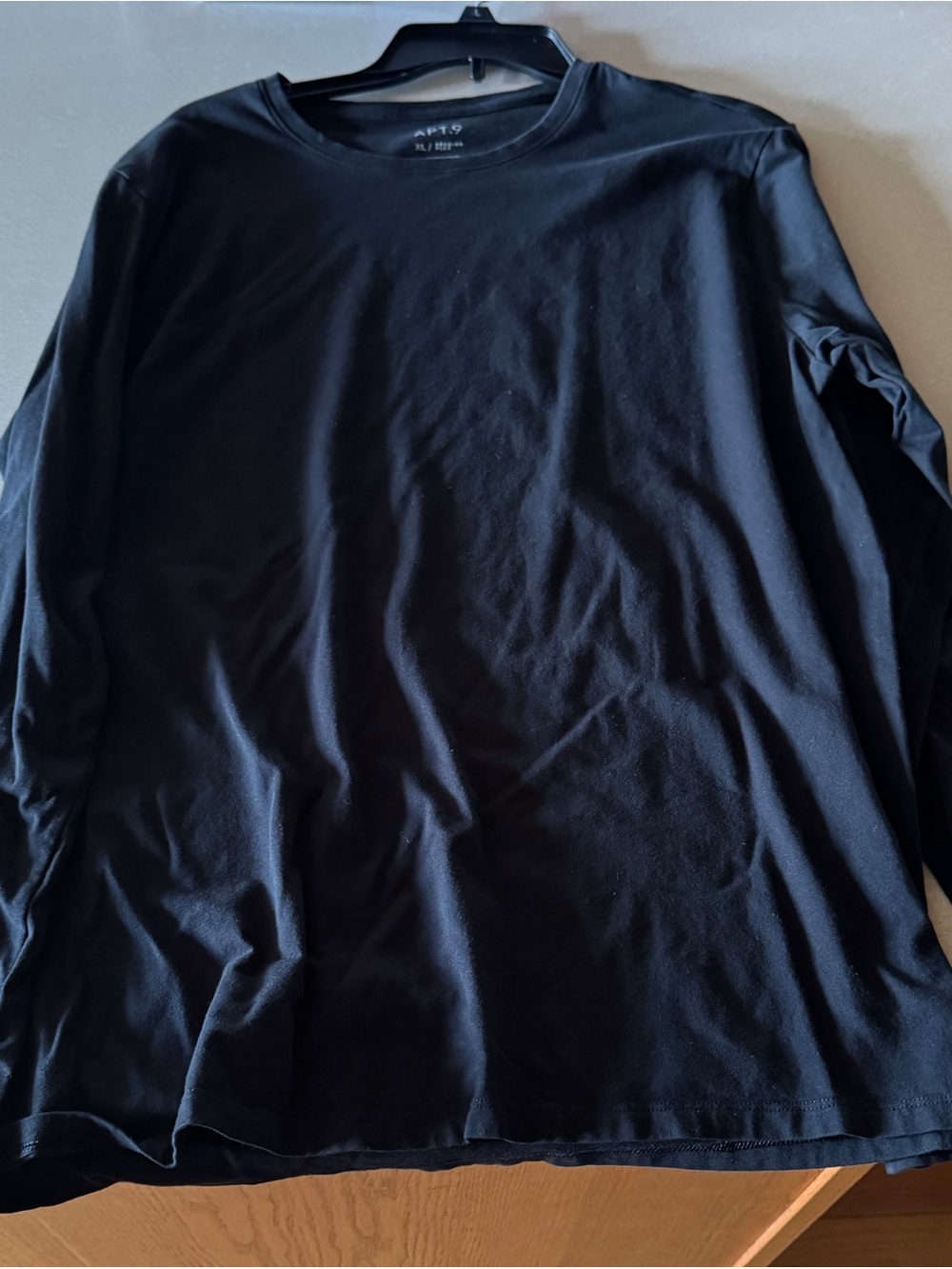 Apt. 9 Men's Long Sleeve Crew Neck Shirt - Black